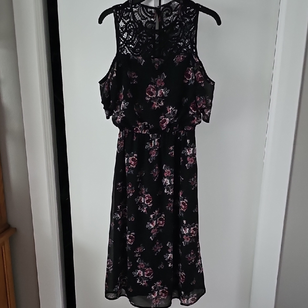 Maurices Black Floral Midi Dress